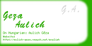 geza aulich business card